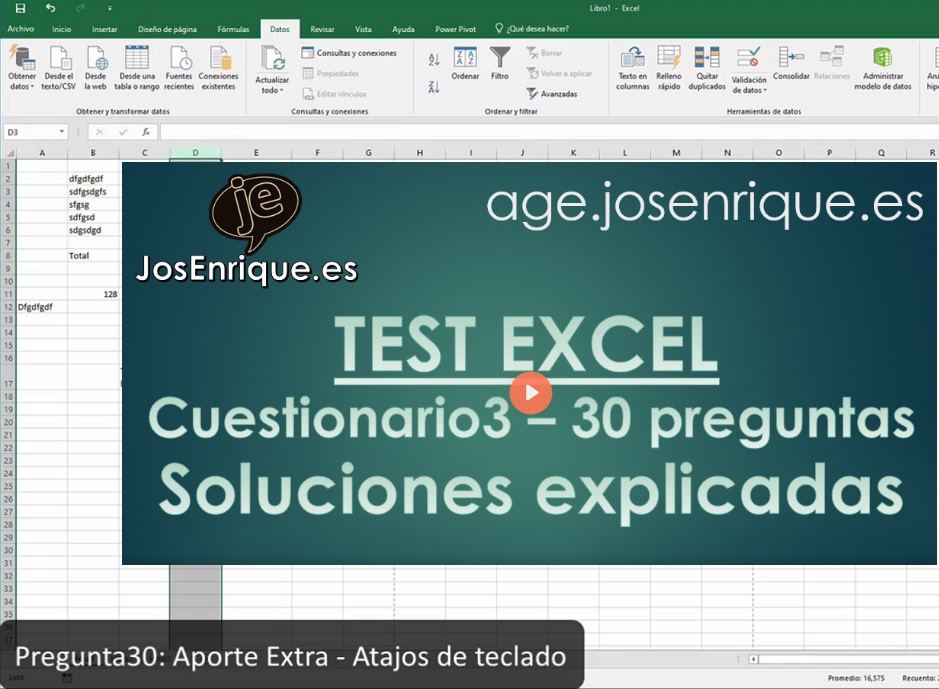 test excel oposiciones
