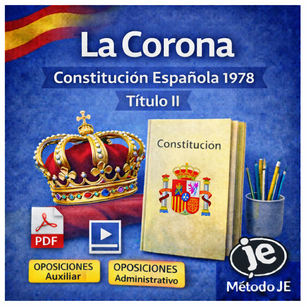 La Corona en la Constitución de 1978 para oposiciones de Auxiliar Administrativo y Administrativo