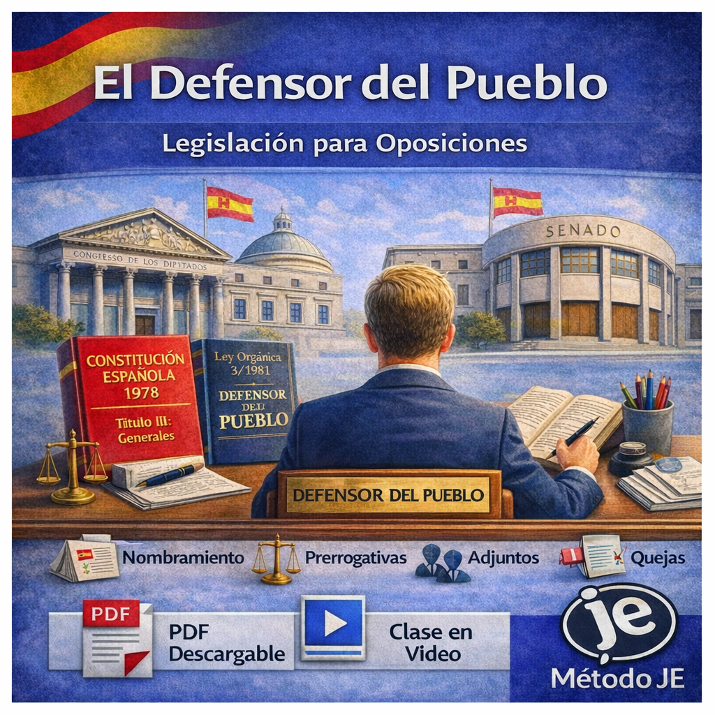 Resumen del Defensor del Pueblo para oposiciones según la Constitución Española y la Ley Orgánica 3/1981
