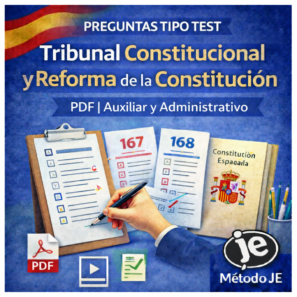 Test del Tribunal Constitucional y reforma de la Constitución Española en PDF para oposiciones